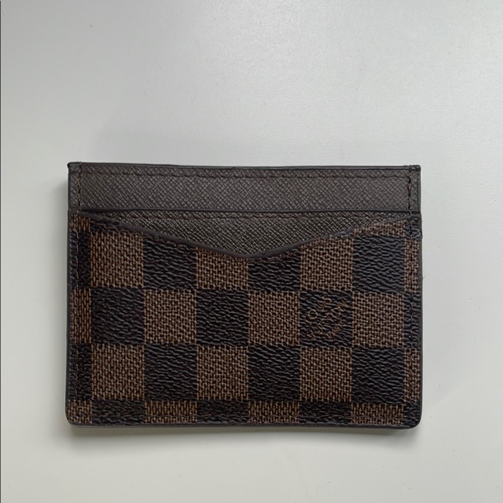 LV Checkered Brown and Black Card Holder